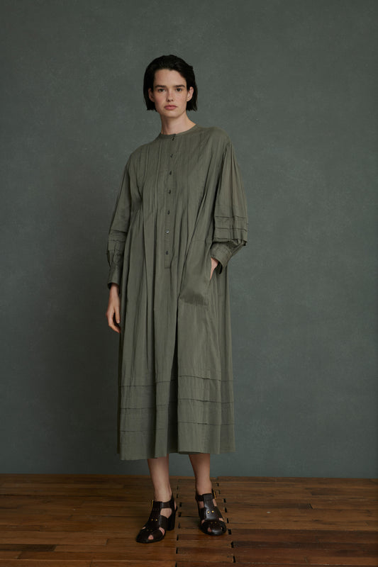 Robe Amelie - Vert De Gris - Coton - Femme